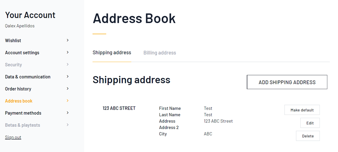 How to change the billing shipping address Focus Entertainment